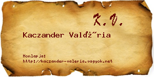 Kaczander Valéria névjegykártya