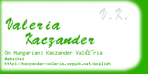 valeria kaczander business card